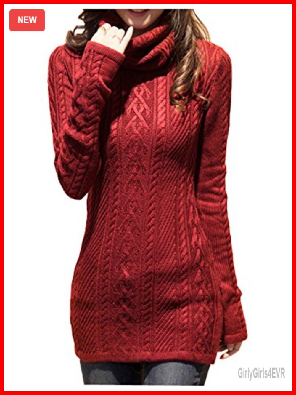 Viscose Cable Knit Turtleneck Sweater Dress Slim Fitted Long Sleeve